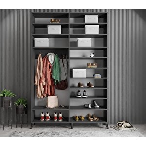 Açelya Portmanto Vestiyer Füme 180cm M8  Montaj Dahil