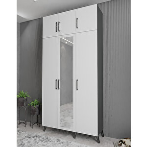 Açelya Portmanto Vestiyer Füme Beyaz 120 Cm M5 Montaj Dahil