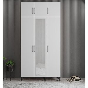 Açelya Portmanto Vestiyer Füme Beyaz 120 Cm M5 Montaj Dahil