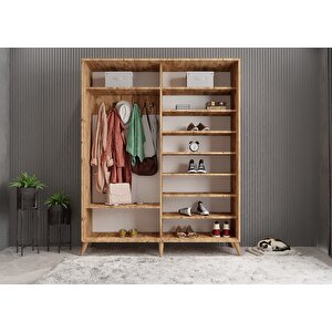 İmaj Sürgülü Portmanto Vestiyer Çam 120 Cm Montaj Dahil