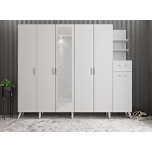 Açelya Portmanto Vestiyer Beyaz 270cm M7 Montaj Dahil
