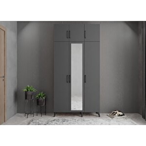 Açelya Portmanto Vestiyer Füme 135 Cm M5 Montaj Dahil