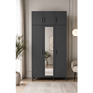 Açelya Portmanto Vestiyer Füme 105 Cm M5 Montaj Dahil
