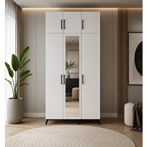 Açelya Portmanto Vestiyer Füme Beyaz 135 Cm M5 Montaj Dahil