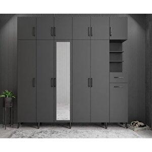 Açelya Portmanto Vestiyer Füme 270cm M9 Montaj Dahil