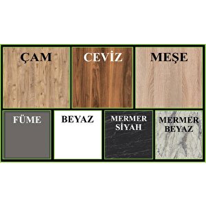 Sedef Portmanto Vestiyer Meşe Beyaz 180cm Montaj Dahil