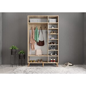 Açelya Portmanto Ayakkabılık Meşe M4 135cm Montaj Dahil