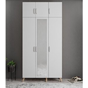 Açelya Portmanto Vestiyer Meşe Beyaz 105 Cm M5 Montaj Dahil