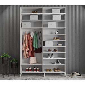 Açelya Portmanto Vestiyer Beyaz 180cm M8 Montaj Dahil