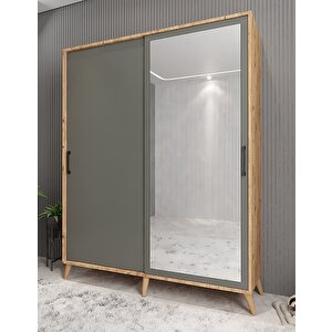 İmaj Sürgülü Portmanto Vestiyer Çam Füme 160cm Montaj Dahil