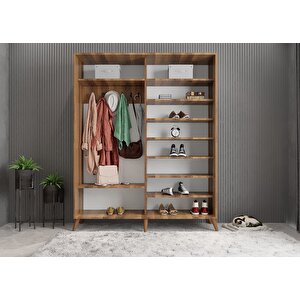 İmaj Sürgülü Portmanto Vestiyer Ceviz 120 Cm Montaj Dahil