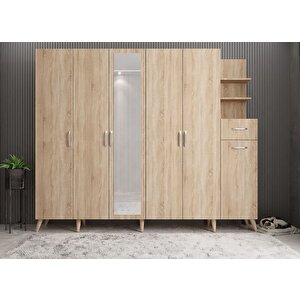Açelya Portmanto Vestiyer Meşe 210 Cm M7 Montaj Dahil