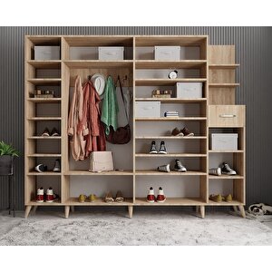 Açelya Portmanto Vestiyer Meşe 210 Cm M7 Montaj Dahil