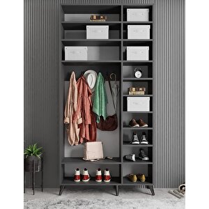 Açelya Portmanto Vestiyer Füme Beyaz 105 Cm M5 Montaj Dahil