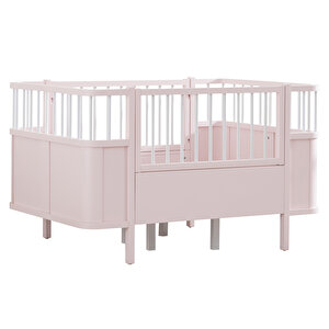 Mdf Beşik, Siesta Büyüyen Beşik 90x130 - Siesta Karyola 90x190 - Pembe