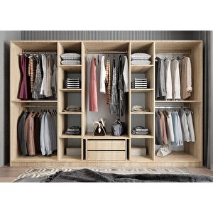 Başak 8 Kapaklı Dolap Gardırop Mb 278cm Montaj Dahil
