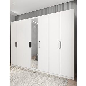 Çağın 7 Kapaklı Dolap Gardırop Beyaz Montaj Dahil