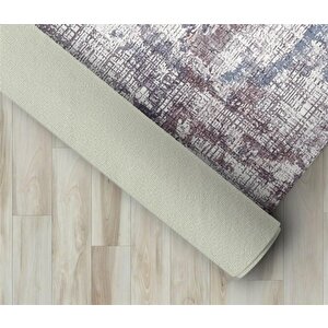 Modern Çizgi Tarama Desenli Karışık Renkli Halı Kaymaz Taban Makinada Yıkanabilir 80x120 cm
