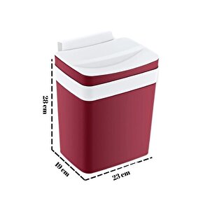 Soft Dolap Kapağı Askılı Çöp Kovası 8,5 Lt Kırmızı - 192-01
