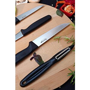 Stevig Cut 4 Fresh Sebze Soyacak Ve Bıçak Seti 4 Parça Siyah St-401