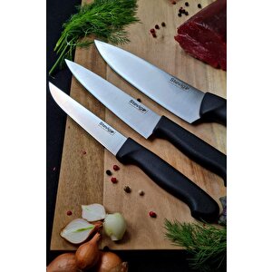 Stevig Cut 4 Chef's Kitchen Şef Ve Sebze Bıçak Seti 17,5 Cm 15 Cm Ve 12,5 Cm St-400.001 - St-400.002 - St-400.003