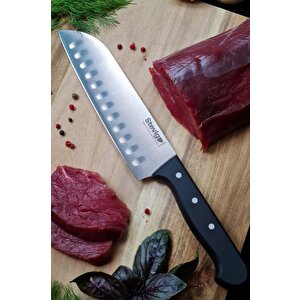 Pro Santoku Şef Bıçağı Siyah 19 Cm St-400.009