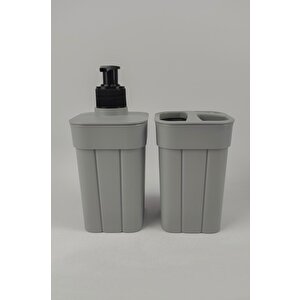 Digithome 4 Parça Fitilli Banyo Seti Gri - Kiranda 6