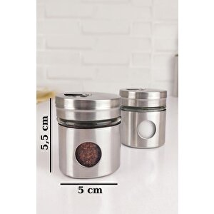 Digithome 2'li Metal Tuzluk Biberlik Seti – Cam-440