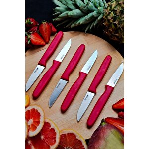 Stevig Cut 4 Fruit 6’lı Meyve Bıçak Seti Kırmızı St-404