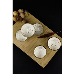 6'lı Porselen Çerezlik Sunum Kase Seti 10 Cm Krem - Tl4024898