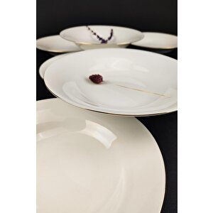 6’lı Gold Rim Istanbul Porselen Çukur Tabak Yemek Tabağı Seti 21 Cm Altın – Tl4036341 C320.003