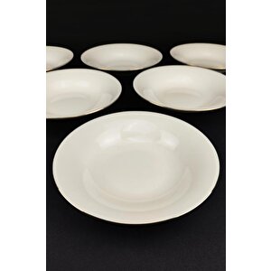 Digithome 6’lı Gold Rim Istanbul Porselen Çukur Tabak Yemek Tabağı Seti 21 Cm Altın – Tl4036341 C320.003