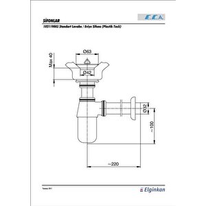 Eca  Plastik Taslı Lavabo/eviye Mutfak Sifonu 102119003