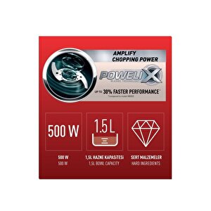Masterchop 4 Bıçaklı Maxi Doğrayıcı Siyah 1,5 lt