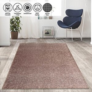 Modern Düz Kırçıllı Rose Beyaz Halı Kaymaz Taban Yıkanabilir 60x100 cm