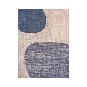 Modern Abstrak Geometrik Gri Krem Kaymaz Yıkanabilir Halı 80x50 cm