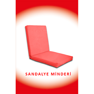 Dış ve İç Mekan Sandalye Minderi Su Geçirmez 90cmx45cm Kırmızı
