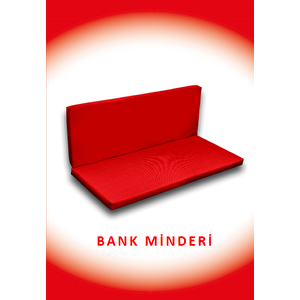 Arkalıklı Bank Minderi 110x50x5cm Kırmızı
