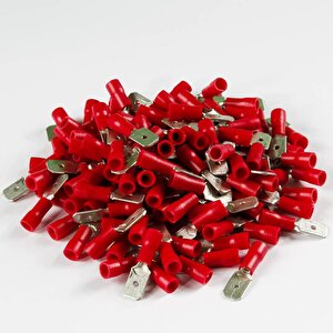 1,5mm Erkek Faston Tip İzoleli Kırmızı Kablo Ucu ( 200 Adet )