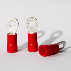 6mm M6 Yuvarlak Tip İzoleli Kırmızı Kablo Ucu ( 100 Adet )