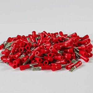 1,5mm Erkek Faston Tip İzoleli Kırmızı Kablo Ucu ( 200 Adet )