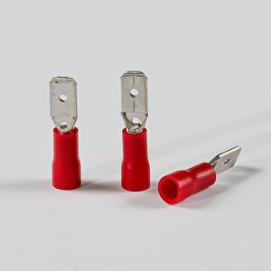 1,5mm Erkek Faston Tip İzoleli Kırmızı Kablo Ucu ( 400 Adet )