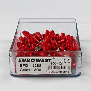 1,5mm Dişi Faston Tip İzoleli Kırmızı Kablo Ucu ( 400 Adet )