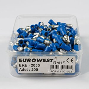 Eurowest 2,5mm Erkek Terminali İzoleli Kablo Ucu ( 200 Adet )
