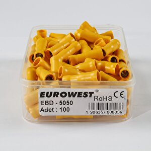 Eurowest 6mm Dişi Terminali İzoleli Sarı Kablo Ucu ( 200 Adet )