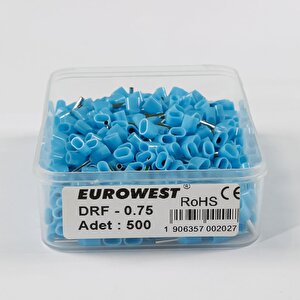 Eurowest 0,75mm Fransız Normu Çift Girişli Mavi Kablo Yüksüğü ( 1000 Adet )