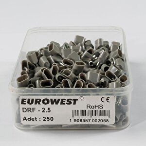 Eurowest Drf-2.5 Fransiz Normu Çi̇ft Gi̇ri̇şli̇ Gri̇ Kablo Yüksüğü (250 Adet )