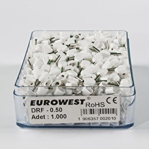 Eurowest 0,50mm Fransız Normu Çift Girişli Beyaz Kablo Yüksüğü ( 1000 Adet )