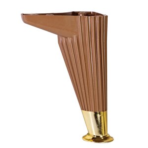 Mobilya Kanepe Koltuk Ünite Sehpa Ayağı 15 Cm Baza Ayak Kahve-gold