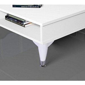 Mobilya Kanepe Koltuk Ünite Sehpa Ayağı 15 Cm Baza Ayak Beyaz-krom